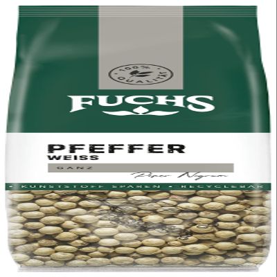 Fuchs Spices - Whole White Pepper in Recyclable Refill Pouch - 65 g