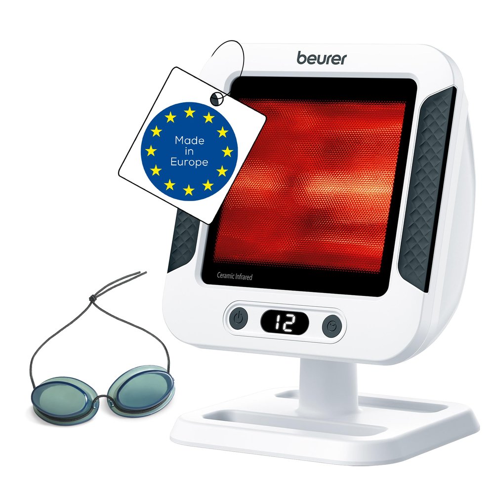 Beurer IL 60 Infrared Heat Lamp, 300 W, Adjustable Shade, UV-Protective Glass-Ceramic Panel