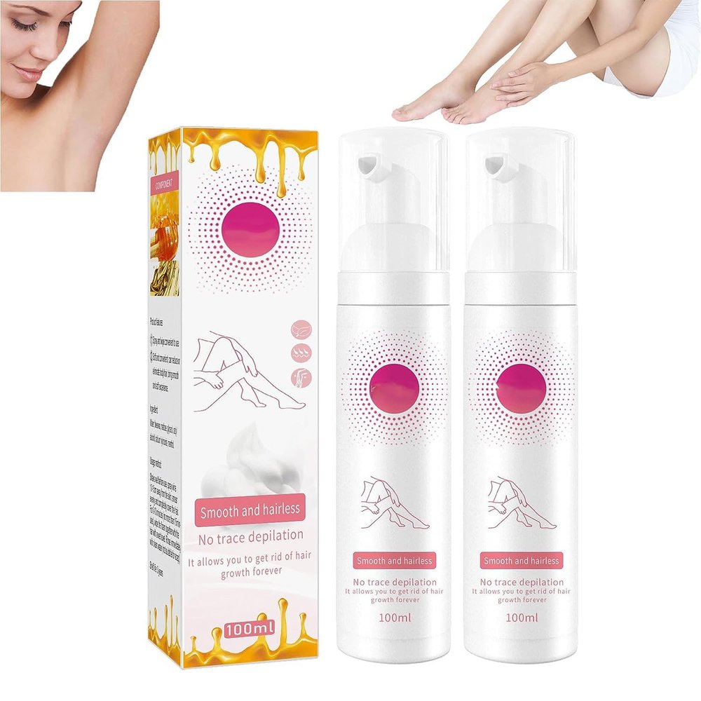 Nihexo Beeswax Hair Removal Mousse, Gentle Skin-Friendly Formula, 100 ml, 2 Pieces