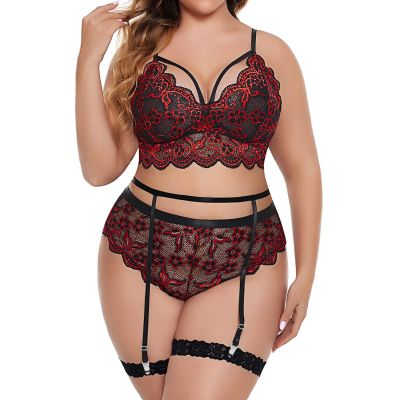 Rpporm Women's Sexy Lace Lingerie Set, Bra and Panties, Plus-Size Babydoll, 2-Piece