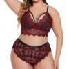 Rpporm Women's Sexy Lace Lingerie Set, Bra and Panties, Plus-Size Babydoll, 2-Piece view 4