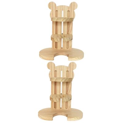 POPETPOP 2-Pack Wooden Hamster Water Bottle Holders