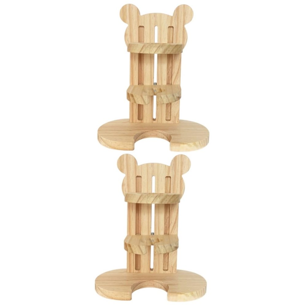 POPETPOP 2-Pack Wooden Hamster Water Bottle Holders
