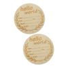 ABOOFAN 2-Piece Round Wooden Baby Name Signs for Newborns, Birth Announcement Props for Baby Photos and Nursery Decor view 1