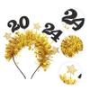 Beavorty 3-Piece 2024 Glitter New Year's Headbands with Stars view 2