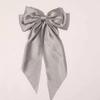 SYSUII Gray Satin Bow Hair Clip view 1