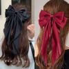 SYSUII Gray Satin Bow Hair Clip view 2