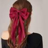 SYSUII Gray Satin Bow Hair Clip view 3