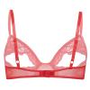 iEFiEL Women's Red Sheer Lace Triangle Bralette Bra, Wire-Free V-Neck, Size S view 2