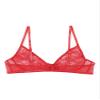 iEFiEL Women's Red Sheer Lace Triangle Bralette Bra, Wire-Free V-Neck, Size S view 4