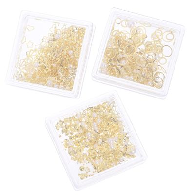 minkissy 9 Boxes Nail Jewelry, Shell Decor, Imitation Pearls and Nail Flakes