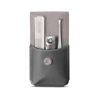 3-Piece Nail Clipper Manicure Set for Women with Nail File and Earplug (Color: Gr)