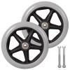 LekLai Wheelchair and Walker Replacement Wheels, 2-Pack, Solid Rubber Front Wheels, Gray, 150 mm (6 in) view 1