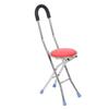 Folding Stainless Steel Walking Cane Seat with Four Legs view 1