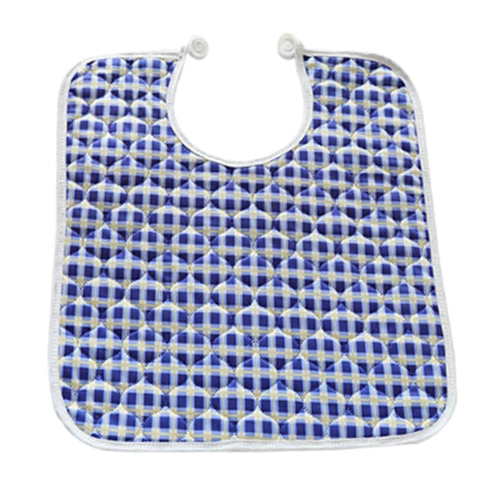 Paowsietiviity Adult Bib with Adjustable Strap, Clothing Protector for People with Disabilities, Dark Blue, 40 x 35 cm