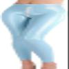 Sea Blue Sexy Latex Leggings with Front-to-Back Zippers, Transparent, M view 1