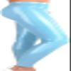 Sea Blue Sexy Latex Leggings with Front-to-Back Zippers, Transparent, M view 2