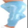 Sea Blue Sexy Latex Leggings with Front-to-Back Zippers, Transparent, M view 3