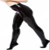 Women's Latex Leggings, Black Rubber Pants, Tights, Orange, L view 1