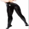 Women's Latex Leggings, Black Rubber Pants, Tights, Orange, L view 2