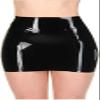 Sexy Black Latex Mini Skirt with Back Zipper, Black, L view 1