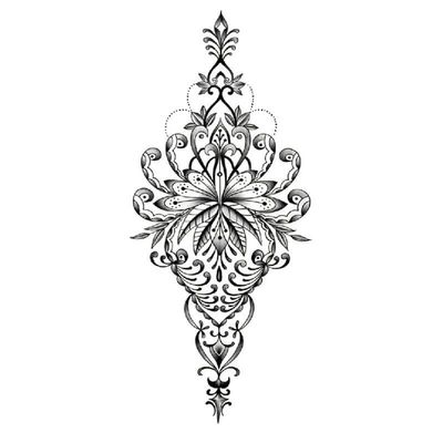 6 Small Full-Arm Black and White Flower Temporary Tattoo Sketches