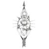 6 Small Full-Arm Black and White Flower Temporary Tattoo Sketches view 2