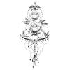 6 Small Full-Arm Black and White Flower Temporary Tattoo Sketches view 3