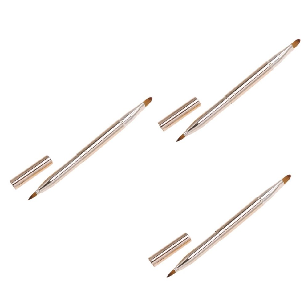 FOMIYES 3-Piece Double-Ended Retractable Lip Brush Set