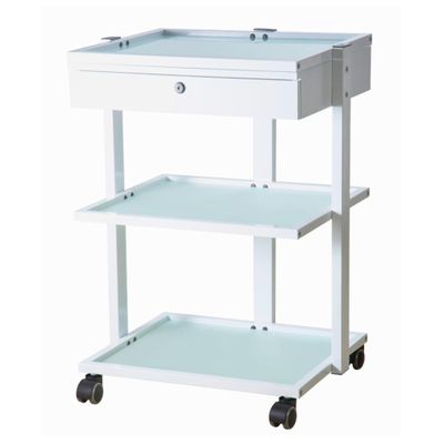 BEAUTEK 1 D SF White Salon Trolley with Lockable Drawer