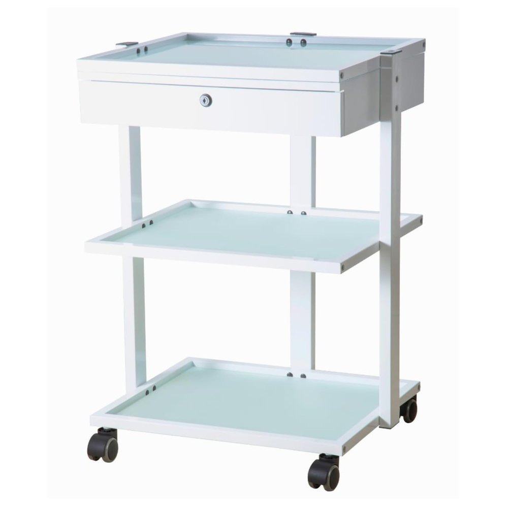 BEAUTEK 1 D SF White Salon Trolley with Lockable Drawer