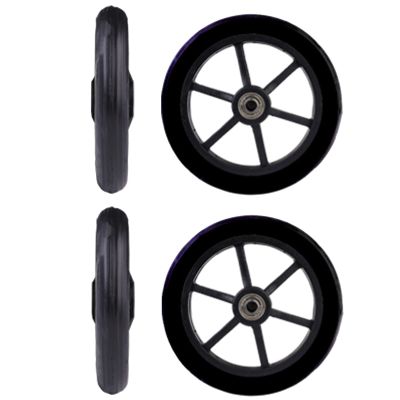 LekLai Wheelchair Replacement Wheels, 2-Piece 6-Inch Front Wheels, Non-Slip Rubber, Black/7 Inches