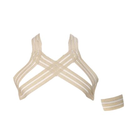 OLIns Men's Halter Harness with Elastic Shoulder Straps, Sexy Cosplay Costume (Gold, One Size)