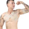 OLIns Men's Halter Harness with Elastic Shoulder Straps, Sexy Cosplay Costume (Gold, One Size) view 3