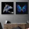 Abstract Flying Crystal Butterfly Animal Nursery Canvas Wall Art, 20 x 20 cm, Set of 2, Frameless view 1