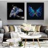 Abstract Flying Crystal Butterfly Animal Nursery Canvas Wall Art, 20 x 20 cm, Set of 2, Frameless view 2