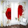 MAYNUO Eyelet Curtains for Bedroom and Kids' Room, Noise-Reducing 3D Red Rose Flower 100 Pattern, 2 Panels, 234 x 230 cm, Room-Darkening Curtains view 4