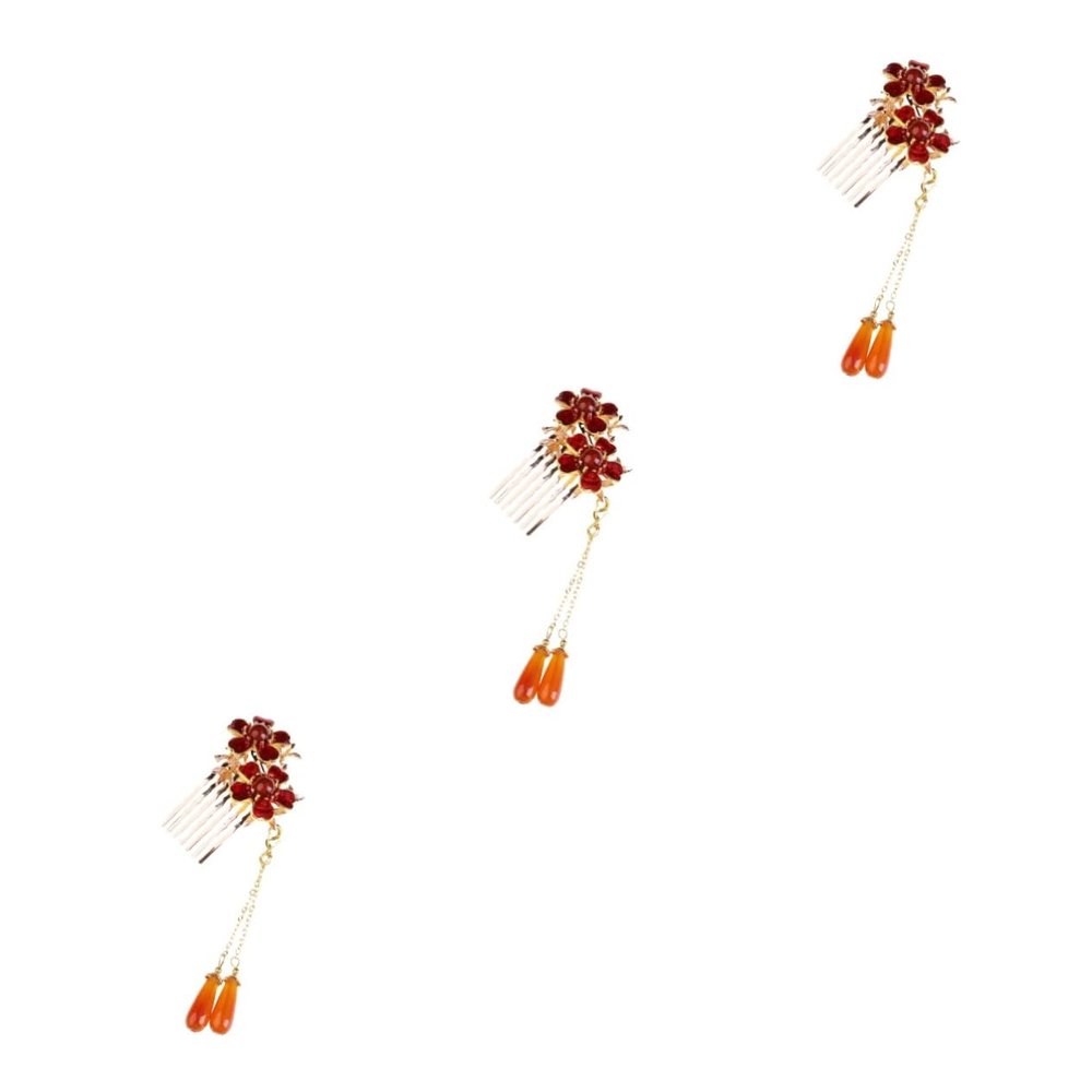 Beavorty 3-Piece Wedding Hairband with Tassels and Elegant Antique Chinese Hair Comb