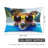 NIBABA Dog Pillow Cover, 1 Piece, Dog Swimming with Sunglasses, Decorative Pillow Cover, 40 x 60 cm, Soft Polyester, Square view 2