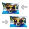 NIBABA Dog Pillow Cover, 1 Piece, Dog Swimming with Sunglasses, Decorative Pillow Cover, 40 x 60 cm, Soft Polyester, Square view 4