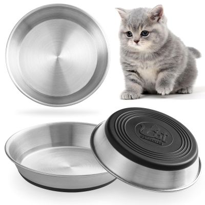WROSWT Stainless Steel Cat Bowls, Whisker-Friendly, 3-Pack