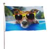 Decorative Garden Flag - Dog Swimming with Sunglasses view 1