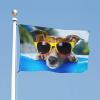 Decorative Garden Flag - Dog Swimming with Sunglasses view 3