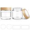 Small Glass Jars with Lids, 1100 ml, with Wood-Grain Plastic Lids and Inner Liners view 1