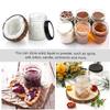 Small Glass Jars with Lids, 1100 ml, with Wood-Grain Plastic Lids and Inner Liners view 3