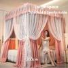 Pink Four-Post Bed Canopy Mosquito Net for Adults and Girls view 3