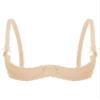 TiaoBug Women's Ouvert Lace Underbust Bra, Open-Bust Lingerie with Adjustable Straps, Transparent Bikini Top, Nude, C, XL view 1