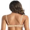 TiaoBug Women's Ouvert Lace Underbust Bra, Open-Bust Lingerie with Adjustable Straps, Transparent Bikini Top, Nude, C, XL view 3