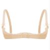 TiaoBug Women's Ouvert Lace Underbust Bra, Open-Bust Lingerie with Adjustable Straps, Transparent Bikini Top, Nude, C, XL view 4