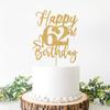 Happy 62nd Birthday Cake Topper – Cheers to 62 Years, Gold Glitter view 3